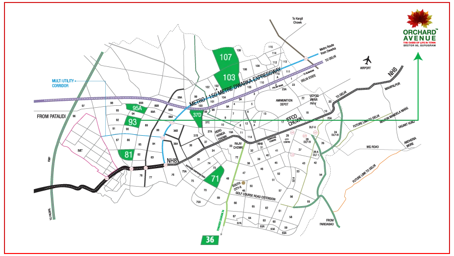 Signature-Global-Orchard-Avenue-Location-Map