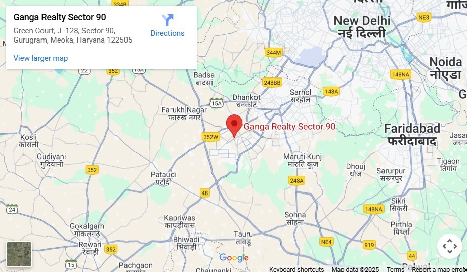 Ganga-realty-luxury-apartment-sector-90-gurgaon-location-map