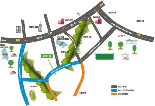 tlc-the-first-acre-affordable-housing-sector-78-gurgaon-location-map