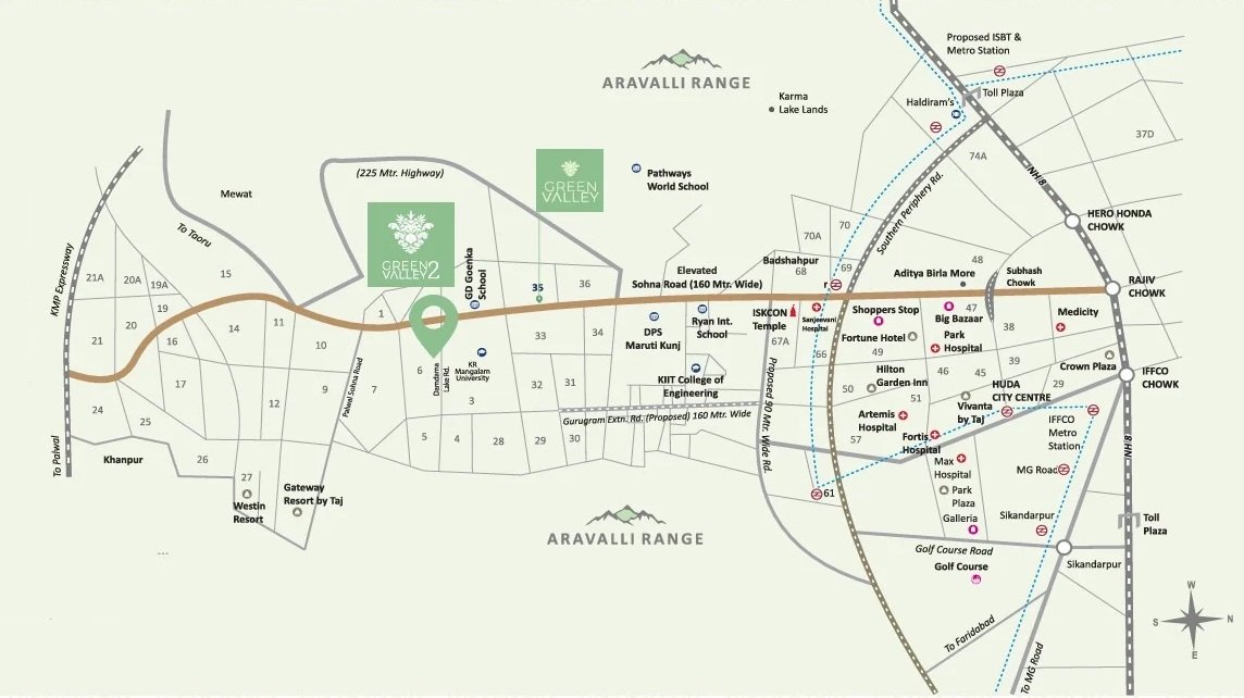 Lid-nivasa-ddjay-floors-sector-6-sohna-location-map