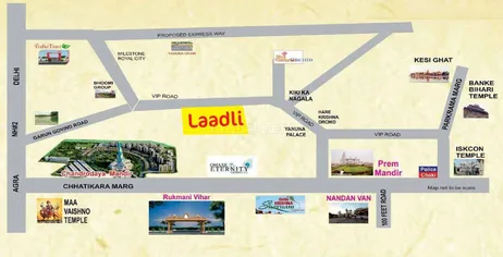 Ladli-govindvan-affordable-plots-vrindavan-mathura-location-map