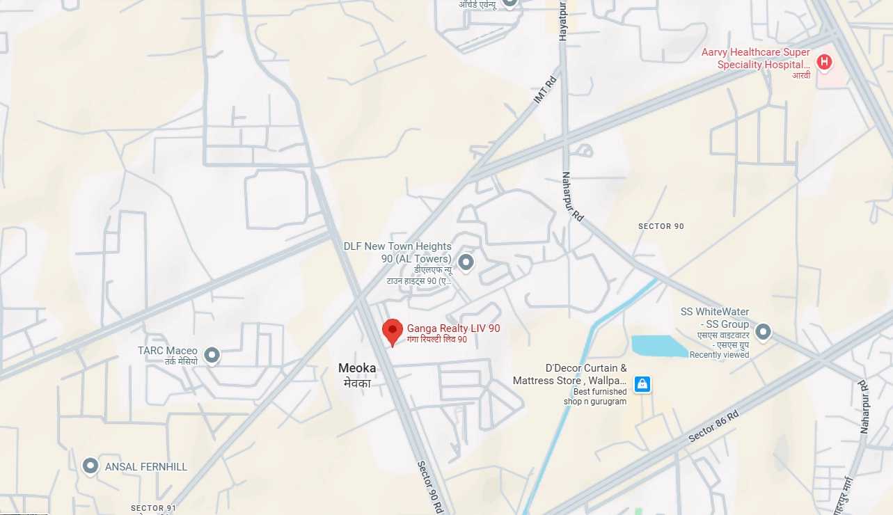 Ganga Realty Nine Zero Location Map